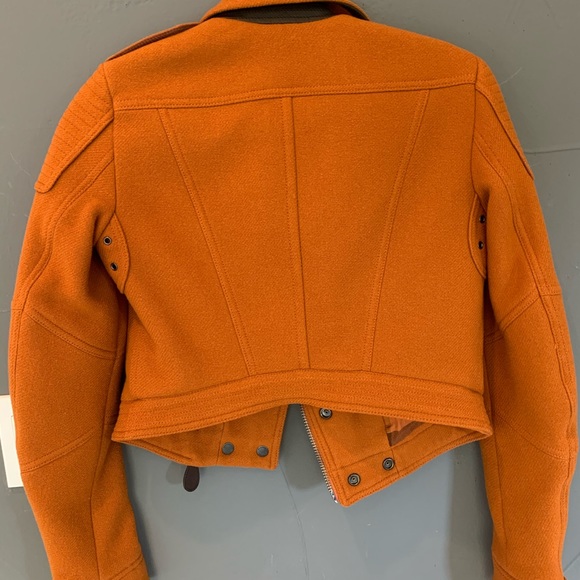 Rust orange Burberry moto jacket - Picture 2 of 3